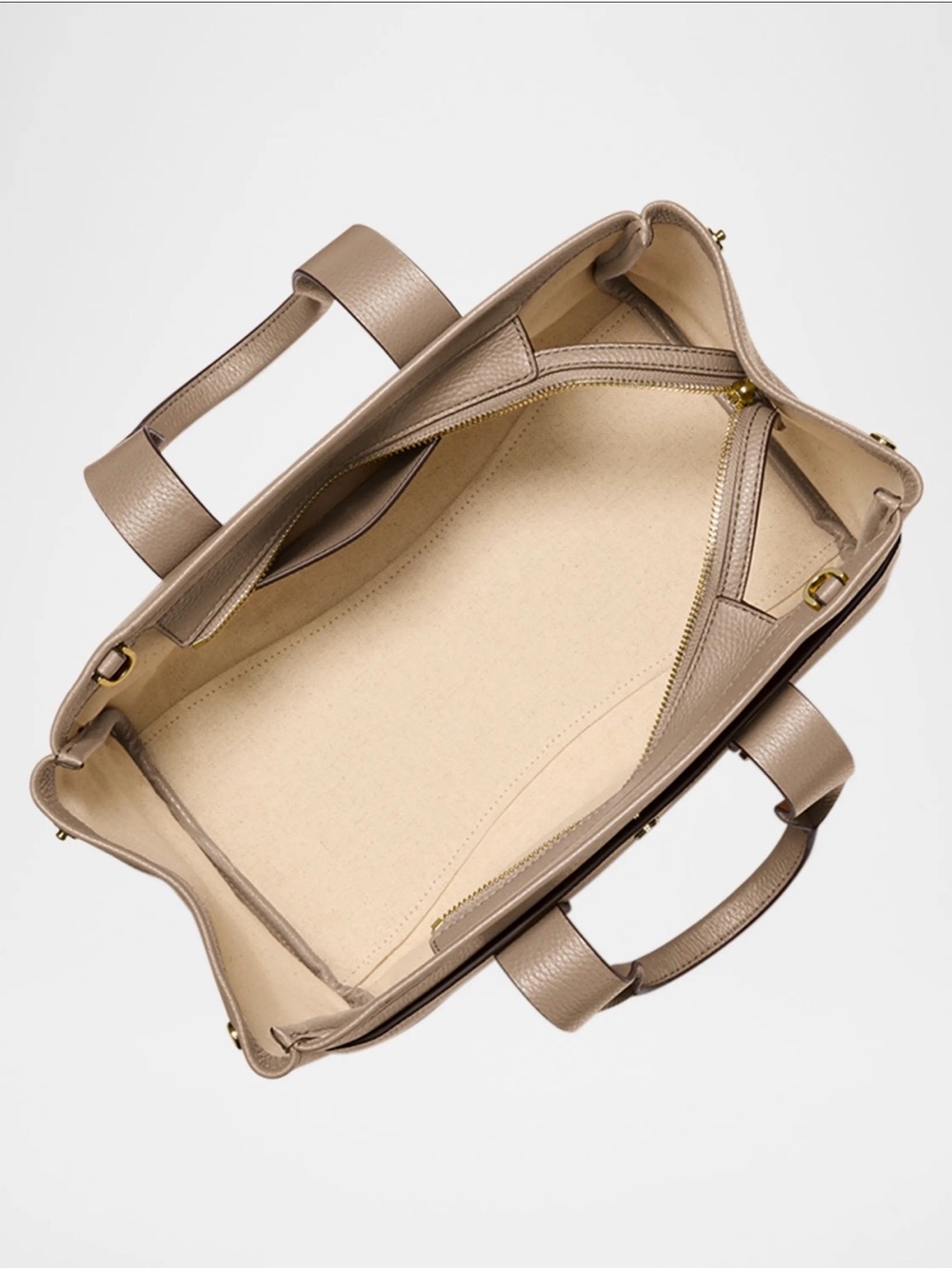 Michael Kors "Romee" east-west satchel bag, leather, Birch - Picture 3 of 5